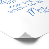 Poster Floral Blue Combien de baisers Fête des mariées Je (Coin)