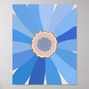 Poster Floral Blue Daisy