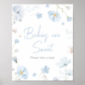 Poster Floral Blue Spring Baby in Bloom Babies are Sweet (Devant)