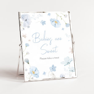Poster Floral Blue Spring Baby in Bloom Babies are Sweet
