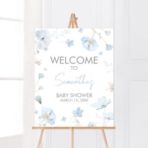 Poster Floral Blue Spring Baby in Bloom Bienvenue