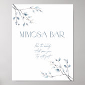 Poster Floral Blue Winter Botanique Mimosa Bar (Devant)