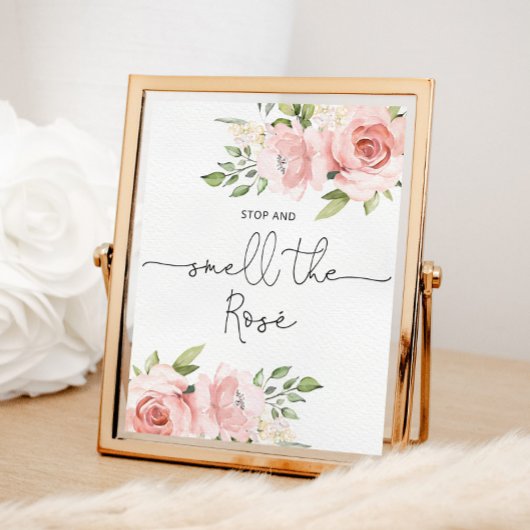 Poster Floral blush Stop and smell the rose 