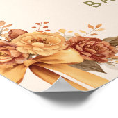 Poster Floral Boho Citrouille Bow Baby shower Bienvenue (Coin)