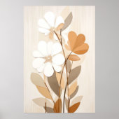 Poster Floral Boho Mid Century Modern Print (Devant)