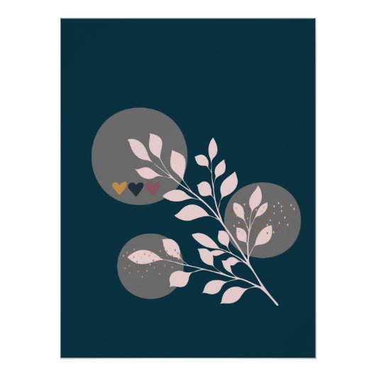 Poster Floral Boho moderne brillant (Devant)