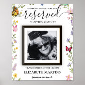 Poster Floral Boho Réservé Siège Mariage Signal Décédé (Devant)
