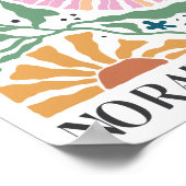 Poster Floral Boho Retro - "Pas de pluie pas de fleurs" (Coin)