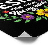 Poster Floral Boho Style Résiste Trump Pas Mon Président (Coin)