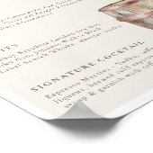 Poster Floral Boho Western Mariage campagnard Bar à boiss (Coin)