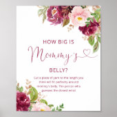 Poster Floral bordeaux quelle taille est le jeu du ventre (Devant)