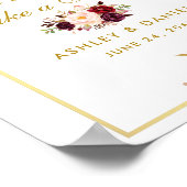 Poster Floral Bourgogne Gold Mariage Treat (Coin)