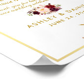 Poster Floral Bourgogne Gold Wedding Favorisera (Coin)