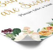 Poster Floral Burgundy Citrouille Les bébés sont doux (Coin)