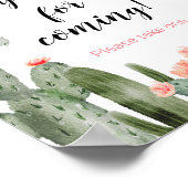 Poster Floral Cactus Merci pour la prochaine signature Fa (Coin)