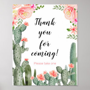 Poster Floral Cactus Merci pour la prochaine signature Fa