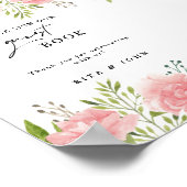 Poster Floral Carnation Mariage S'Il Vous Plaît Signer No (Coin)