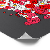 Poster Floral Cat Heart Valentines Day Meow Kitty Kitten  (Coin)