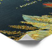 Poster Floral chic rose bébé douche signe d'accueil (Coin)