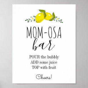 Poster Floral Citrus Baby shower Maman-osa Bar