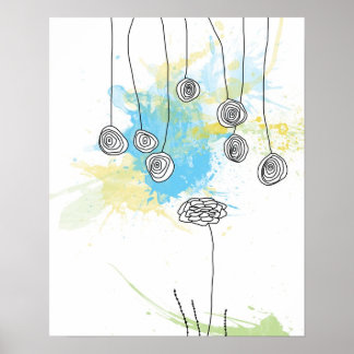 Poster floral Cobalt