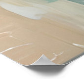 Poster Floral coloré sur le Beige Bleu Blanc (Coin)