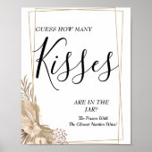 Poster Floral Combien de baisers Douche nuptiale signe de (Devant)