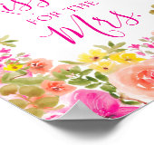 Poster Floral Combien de baisers pour la Fête des mariées (Coin)