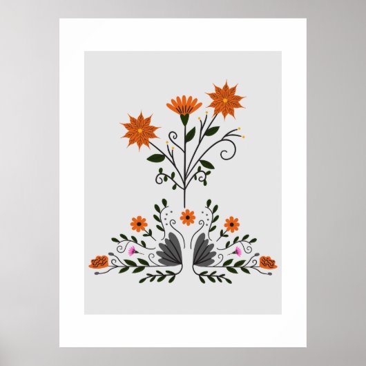 Poster Floral contemporain moderne (Devant)