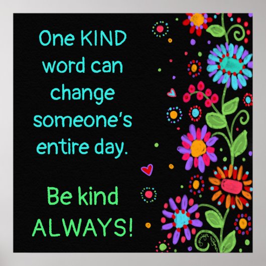 Poster Floral cool Kindess (Devant)