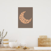 Poster Floral Crescent Moon Design – Boho Aesthetic Orang (Cuisine)