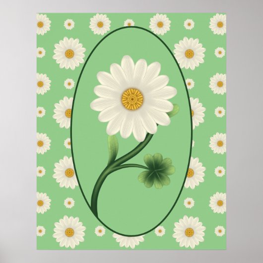 Poster Floral Daisy Motif (Devant)