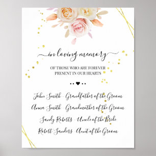 Poster Floral Dans l'amour de la mémoire Symbole du Souve