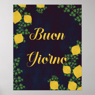 Poster floral de citron Buon Giorno - Inspiré par 