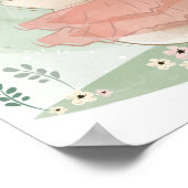 Poster floral de l'Ours blanc mignon (Coin)