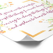 Poster floral de prière Sérénité (Coin)