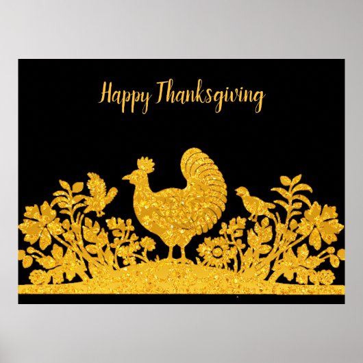 Poster Floral de Turquie Thanksgiving or (Devant)