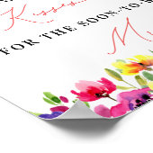 Poster Floral Devant Combien De Baisers Fête des mariées  (Coin)