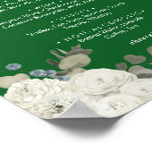 Poster Floral d'hiver|Green Mariage Boissons Menu Signer (Coin)