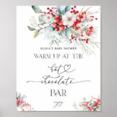 Poster Floral d'hiver Réchauffez-vous au Hot Chocolate Ba (Devant)