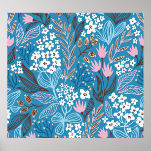 Poster Floral Ditzy : Design Vintage de printemps.