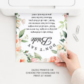 Poster Floral "Don't Say Bride" Bridal Shower Game sign