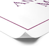 Poster Floral D'Or Violet Bienvenue Au Mariage De Signe (Coin)