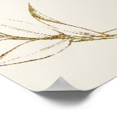 Poster Floral doré | Direction Mariage crème et or (Coin)