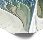 Poster Floral Dream Motif Abstrait Blue Khaki Fractal (Coin)