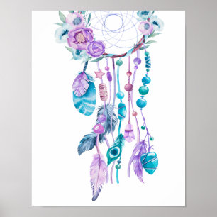 Poster Floral Dreamcatcher Baby Nursery Décor