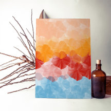 Floral Dreamscape-Peach, Orange, Rouge, Rose, Bleu