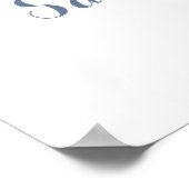 Poster Floral Elegant Dusty Blue Crest Welcome Sign (Coin)