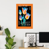 Poster Floral Empowerment Art Print Electric Tulips (Bureau à domicile)