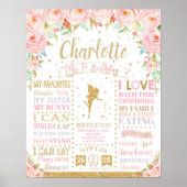 Poster Floral Fairy 1er anniversaire Jalon Statistiques d (Devant)